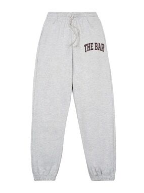 THE BAR VARSITY SWEATPANTS LT HEATHER GREY/CHOCOLATE